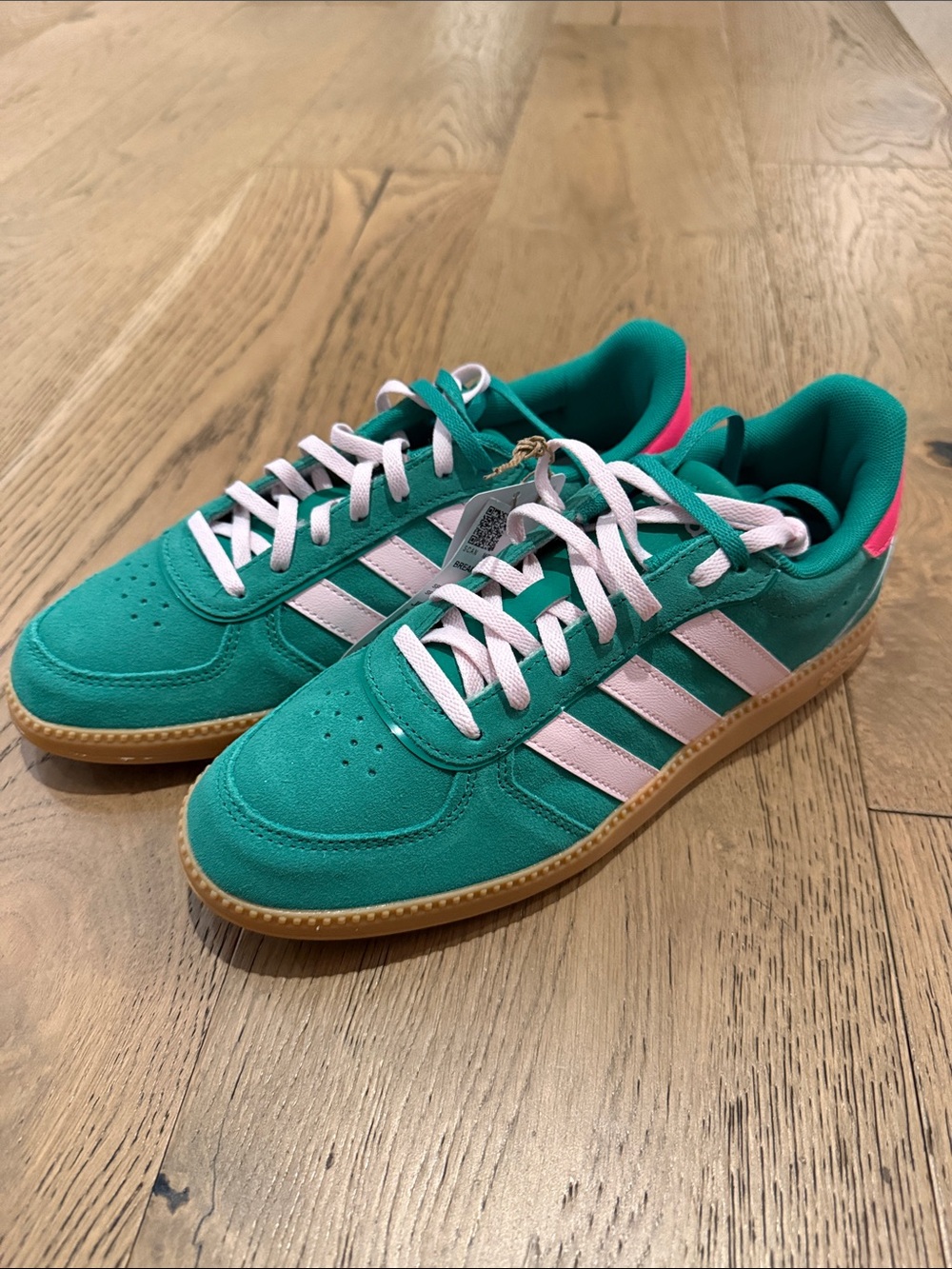 adidas Kids Teal & Pink Suede Low-Top Sneakers
